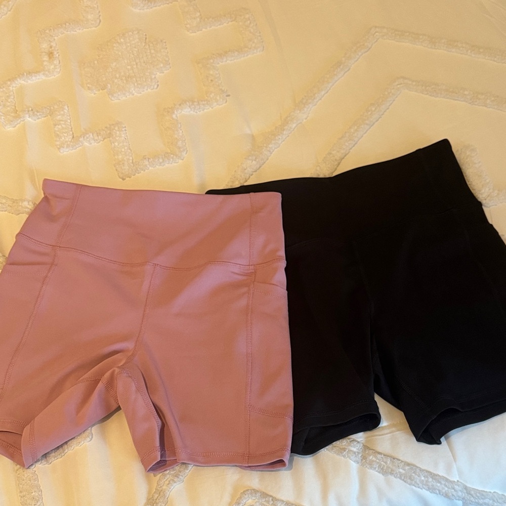 Women's Black and Pink Shorts